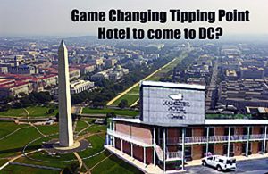 This photoshopped image shows a Hamister-esque hotel next to the Washington Monument. The point being that a low scale hotel such as Hamister is planning to build is not only not transformative in a world class setting but is downright stupid and out of place. Putting a midscale hotel within a few hundred feet of the falls - and having taxpayers subsidize it - is not only foolish - but probably corrupt.
