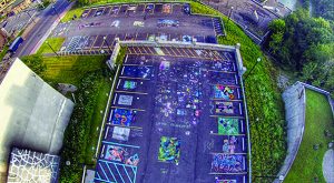 An aerial view of the Sweet Chalk event