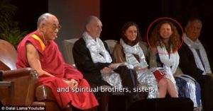 Dalai Lama in Albany NY. Also seen are Clare Bronfman and Sara Bronfman
