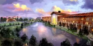 Behold the Niagara Lodge (on right). Described as having "breathtaking views of the Falls and State Park" can only mean that the new hotel is slated for Goat Island, not DeVeaux, Whirlpool or Devil's Hole State Parks.