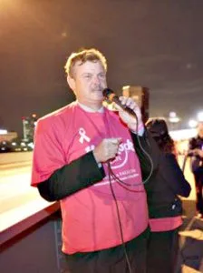 Nothing keeps a man warm better on a cold winter's night than a snootful of some intoxicating beverage. And what better time to get up and make a speech. Here (a very warm) Dyster appears at some taxpayer funded event to take credit for it.