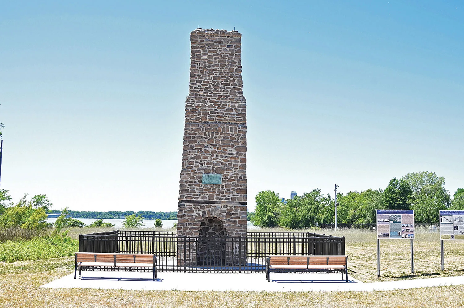 Old Stone Chimney Moved and Dedicated Seems a Little Crooked