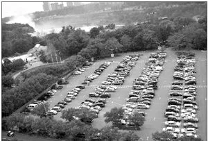 One of several parking lots in Olmsted's Niagara Falls State Park.