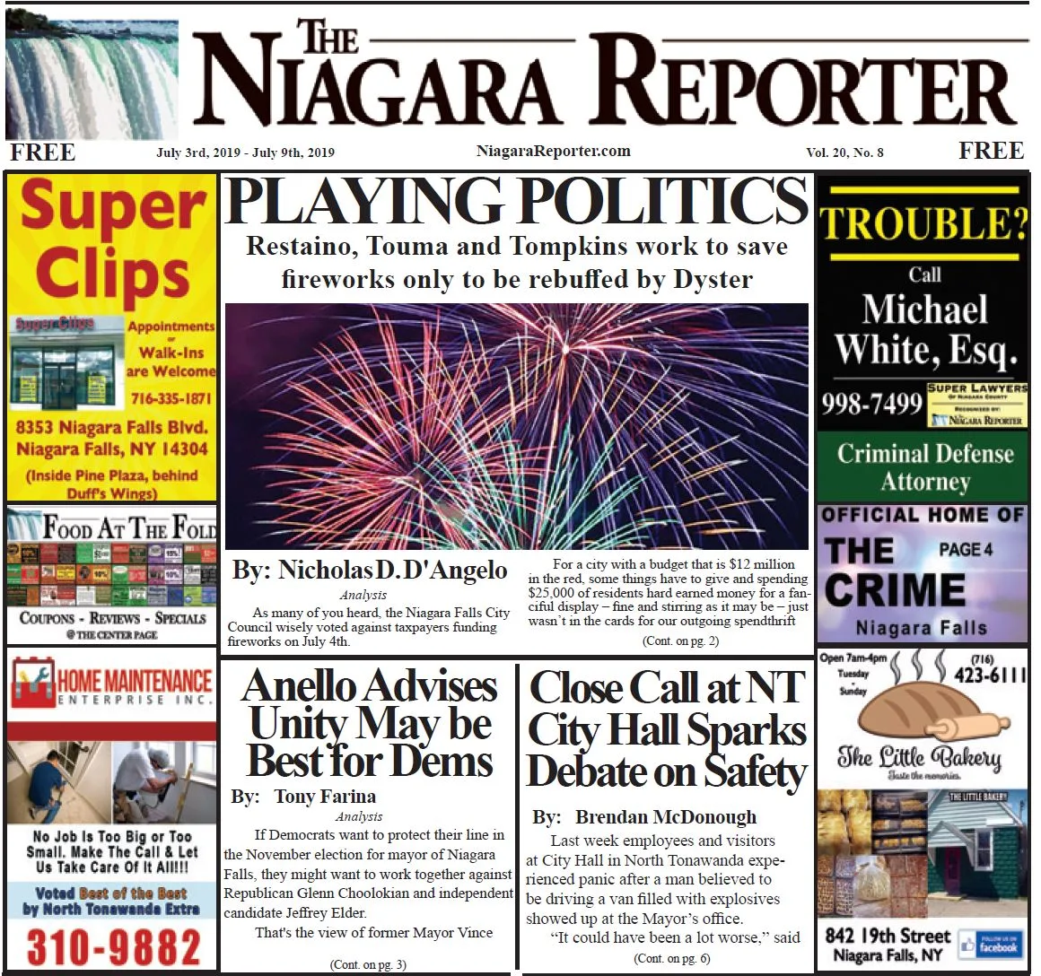 July 3rd, 2019, Edition of the Niagara Reporter Newspaper