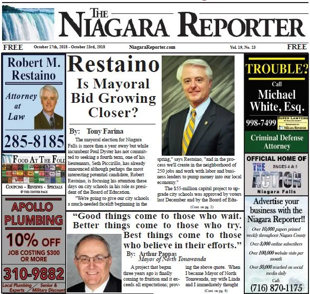 October 17th Edition of the Niagara Reporter Newspaper