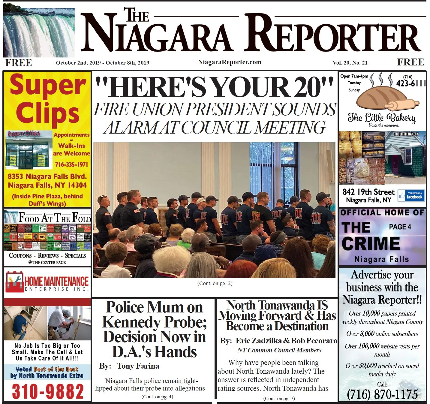 October 2nd, 2019, Edition of the Niagara Reporter Newspaper