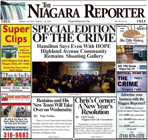 January 1st, 2020, Edition of the Niagara Reporter Newspaper