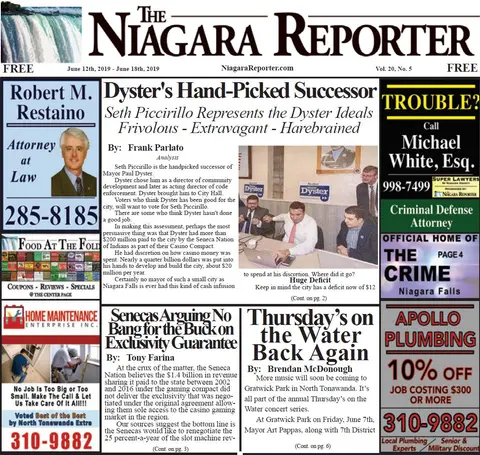 June 12th, 2019, Edition of the Niagara Reporter Newspaper