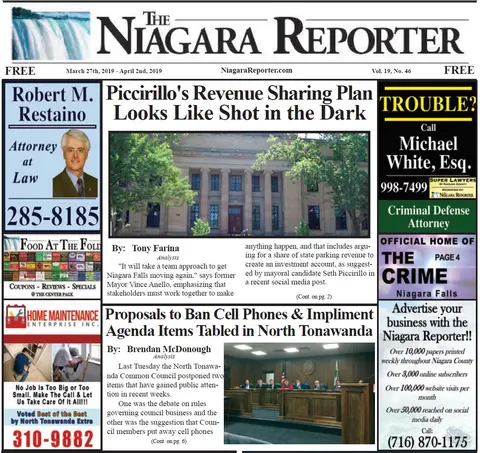 March 27th, 2019, Edition of the Niagara Reporter Newspaper