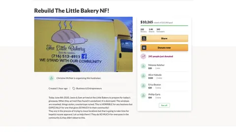 Go-Fund-Me Page for Little Bakery Raises Over $10,000 in First Two Hours