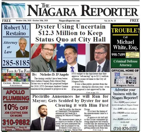October 10th Edition of the Niagara Reporter Newspaper