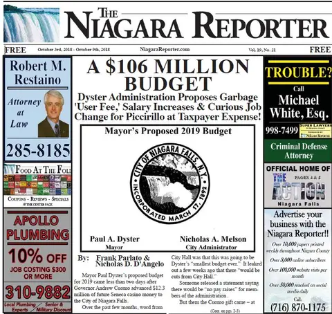 October 3rd Edition of the Niagara Reporter Newspaper