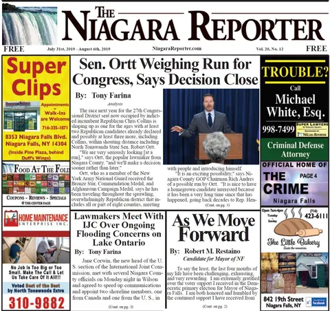 July 31st, 2019, Edition of the Niagara Reporter Newspaper