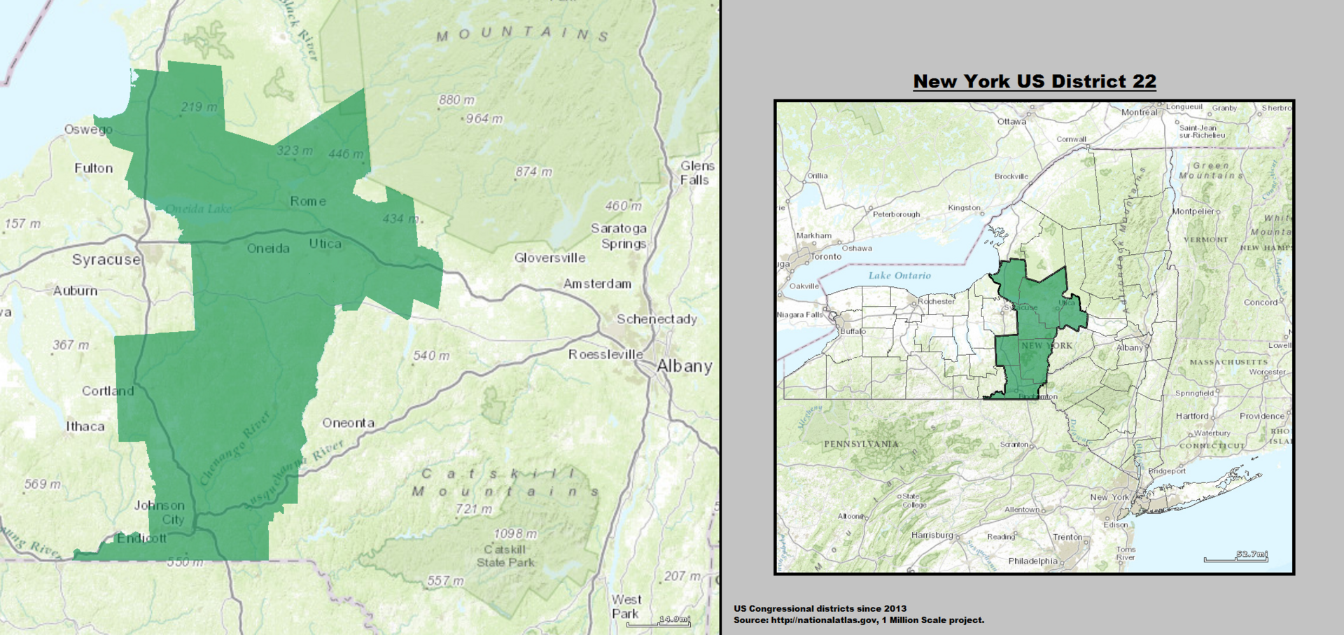 New York 's 22nd congressional district - since January 3, 2013.