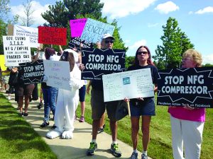 National Fuel’s sprawling campus in the north suburbs (left) has been a frequent target of protests over the years, over fracking, consumer policies and more recently, the construction of obtrusive pipelines through the small towns and farms of Niagara County. 