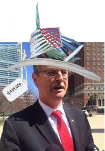 Minnie Pearl he ain't, but you must admit, the Mayor does look quite comely sporting his new custom headgear.