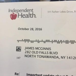 CCS cancer patient James McGinnis was not advised by Independent Health until Oct. 28 that he was losing coverage, effective Jan. 1, 2017.