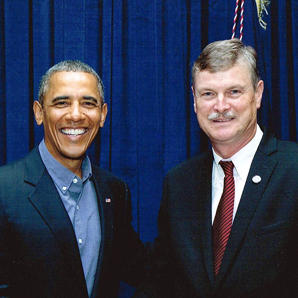 Paul Dyster with his idol Barack Obama.