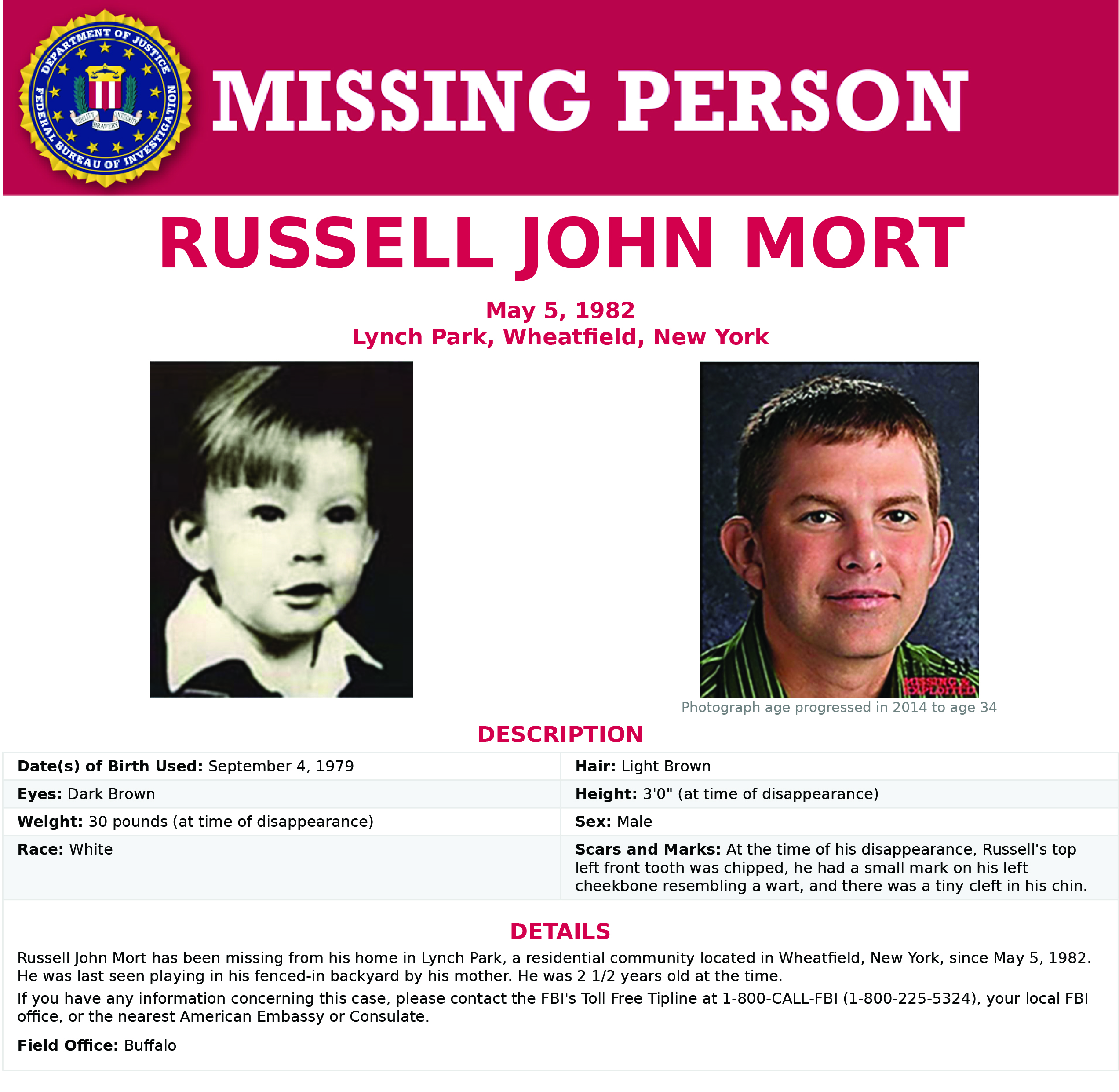 The cold case of Russell Mort; Child abduction remains unsolved
