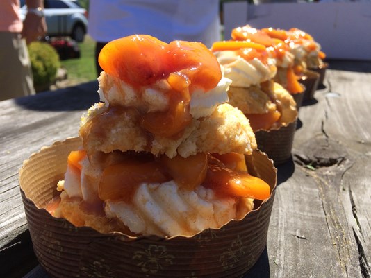 Sink your fork into a famed Peach shortcake... Yum!