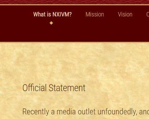 Official statement of NXIVM on their website