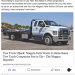 People’s Voice Edition: Tow Truck Hijack, Niagara Falls Wants to Raise Rates Tow Truck Companies Pay to City