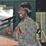 Shirley Hamilton speaks at the NAACP.
