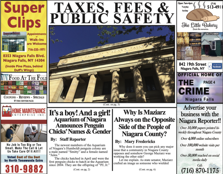 August 19th, 2020, Edition of the Niagara Reporter Newspaper The