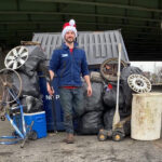 Phil and some of the garbage he hauled out of Cayuga Creek